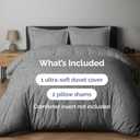 Duvet Cover Cal King Size Set - Extra Soft Cal King Duvet Cover 104" x 98" with 2 Pillow Shams - Hotel Luxury, Easy Care & Fade Free w/ Zipper Closures & Ties - Comfy and Breathable (Heathered Grey)