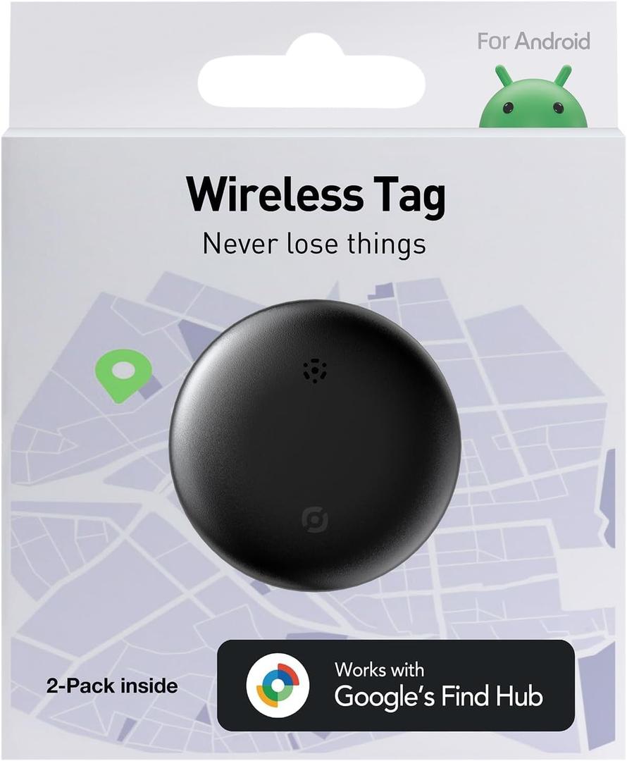 Android Air Tracker 2 Pack: Smart Tracker(2025), Compatible with Google's Find Hub/Find My Device (Android Only) App, Tracker Tag Locator for Keys, Luggage, Satchel, Backpack etc