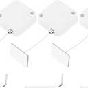 MECCANIXITY 4.9 ft Retractable Cable Lock with Adhesive Square Patch Remote Control Security Lock with Adjustable Cord Tether Anti Theft for Laptop, TV, 600g, White, 3 Pack