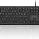 Perixx PERIBOARD-210 Teclado Full Size con Cable, diseo Ultra Delgado y teclas silenciosas, para ordenador, Laptop, PC y Escritorio, Disposicin en espaol, Color Negro