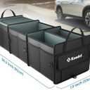 KNODEL Sturdy Car Trunk Organizer with Premium Insulation Cooler Bag, 3 Compartments Heavy Duty Collapsible for Car, SUV, Truck, or Van (Large, Black)