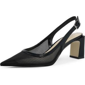 QIY Womens Pumps Pointed Closed Toe Chunky Heel Slingback Heels for Women