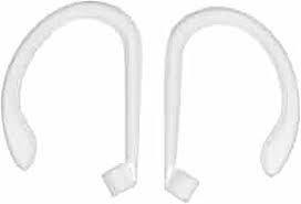 Beufee Ear Hooks, 4Pcs Silicone Earphone Ear Hoop Hook 360° Rotatable Multi Dimensional Adjustable Headset Clips Earbud Clips for Sports(White)