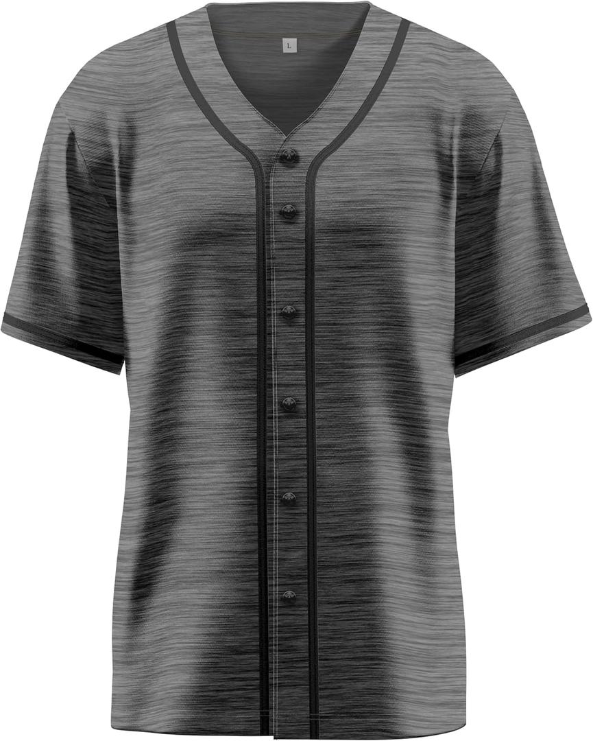 Baseball Jersey for Men,Blank Baseball Jerseys Shirts Short Sleeve Hip Hop Sports Casual Button-Down Uniforms (Gray, XXXL)