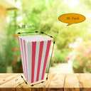 2 x 36 Pcs Popcorn Boxes, Mini Paper Popcorn Box, Container for Movie Night Decorations, White and Red Stripes
