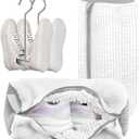 Shoe Washing Machine Bag (2 Pack) -Reusable Laundry Bag with 2 Drying Racks & 12 Cleaning Balls, Universal Fit for Sneakers, Running Shoes, Tennis, Protects Shoes from Damage -White