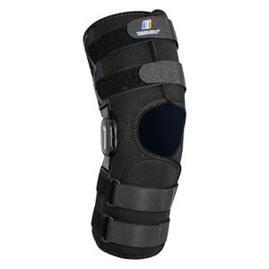 16inch Tall Hinged Knee Brace for Men/Women with Full Support with 4 Compression Straps,2 Metal Side Stabilizers,Breathe Air Spacer Drytex Wraparound for Knee Pain Relief,ACL,Arthritis,Meniscus (Small, Black)