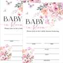 Floral Baby Shower Invites, Baby in Bloom Gender Reveal Invitations for Girls, 25 Invitations with Envelopes, Gender Reveal Party Favor Decorations Supplies -016