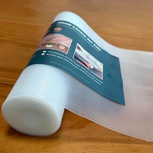 Non Adhesive Drawers Shelf Liner, 14 Inch x 24 FT Non-Slip Cabinet Liner, Washable Oil-Proof for Kitchen Cabinet, Shelves, Refrigerator, Storage, Desks (Transparent, 14" W x 240" L)