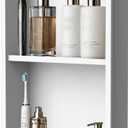 Real 304 Stainless Steel Shower Niche 12x24in-92 Quick Drain-No Tile Needed-2 Tier-Matte Recessed Wall Niche-Insert Shower Shelf-Built in Cabinet for Bathroom/Kitchen/Living Room/Study Storage