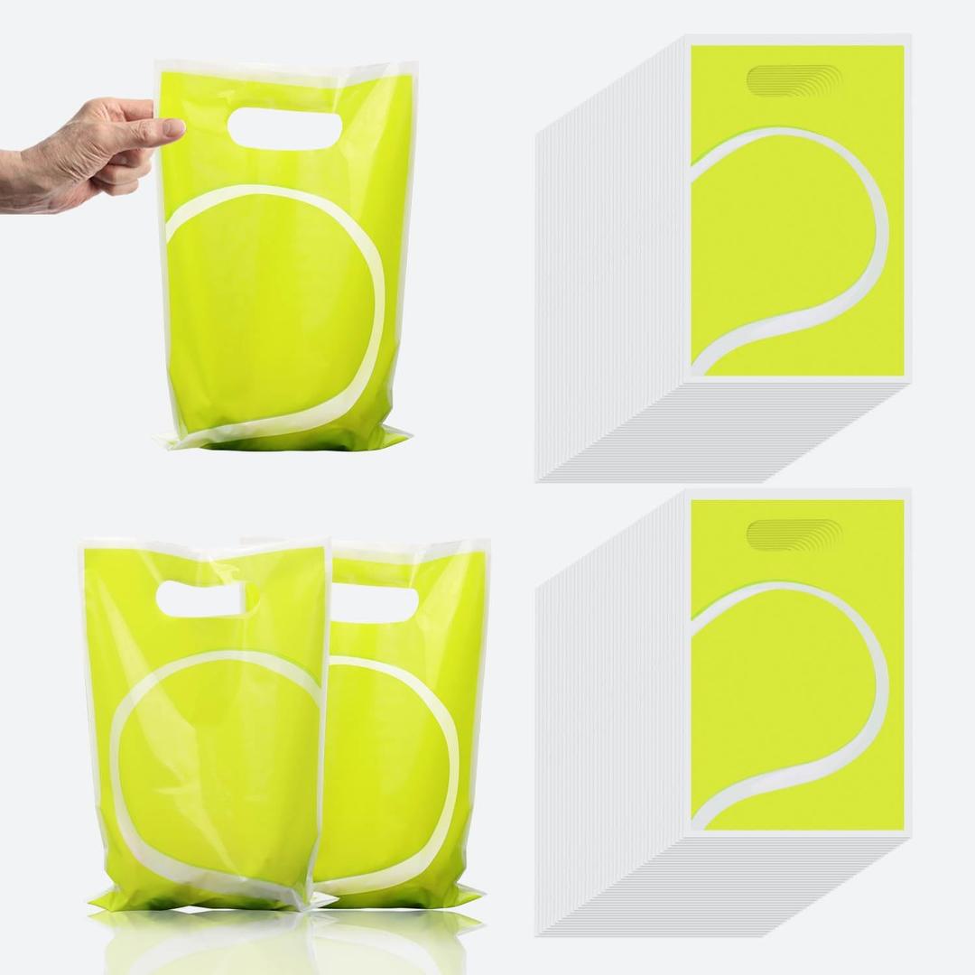 QUERICKY Tennis Goodie Bags Tennis Loot Gifts Bags Tennis Party Favor Bags Tennis Party Supplies for Kids Birthday Party Tennis Game Day Sports Events Decorations (Green)