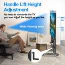 Hand Crank Lift Mobile TV Cart for 40-90 Inch Large LCD LED Flat Curved Screens up to 220 lbs, Heavy Duty Rolling TV Stand with Hole Platform, Free Height Adjustable, Max VESA 800x600mm