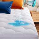 Full Quilted Waterproof Mattress Pad Cover,Soft Mattress Pad Cover, Waterproof Mattress Protector Stretches up to 16 Deep Pocket-Hollow Alternative Filling-Cooling Mattress Topper