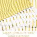 Awellife Boho Yellow Shower Curtain for Bathroom Farmhouse Cotton Stripe Tassel Shower Curtain Natural Texture 72" L x 60" W