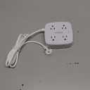 6 Ft Surge Protector Power Strip - 8 Widely Outlets with 4 USB Ports, 3 Side Outlet Extender with 6 Feet Extension Cord, Flat Plug, Wall Mount, Desk USB Charging Station, ETL, White