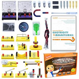 Teenii Electricity and Magnetism Kit for Kids, STEM Science Experiments with Electric Circuits, Educational Physics Toy, Science Discovery Game for Boys and Girls 8+, 50 Pieces