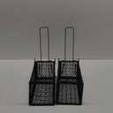 Qualirey 2 Pcs Humane Rat Trap Chipmunk Rodent Mouse Squirrel Trap Small Live Animal Mouse Voles Hamsters Live Cage Rat Mouse Cage for Mice Easy to Catch and Release (Black)