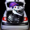 Leyndo 4 ft Halloween Skeleton Dinosaur Trunk or Treat Inflatable Car Decorations Outdoor Dinosaur Blow up Decorations Halloween Car Yard Decor with Build-in LEDs for SUV Outdoor Garden Decor