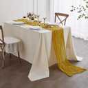 Niallant 6 Pack Mustard Yellow Cheesecloth Table Runner - 120 Inches, Rustic Gauze Table Runner for Dining, Home Decor, Wedding, Baby Shower, Bridal Decoration