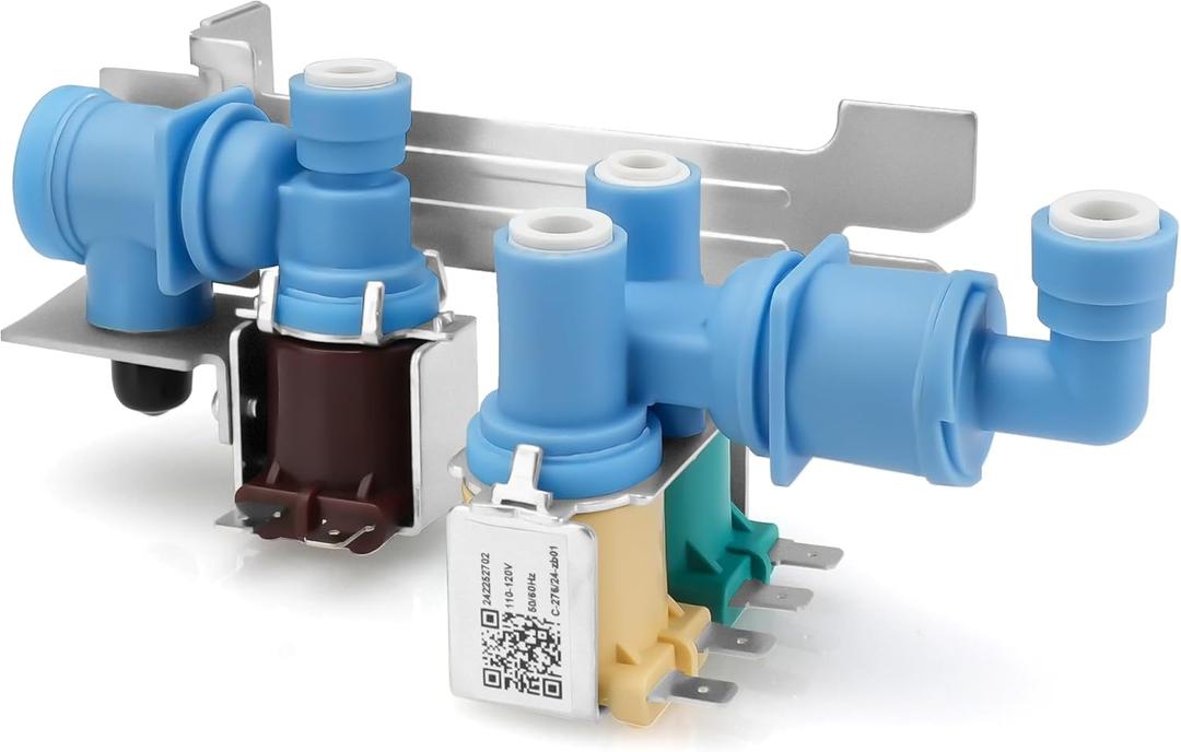 Upgraded 242252702 Water Inlet Valve for Frigidaire Kenmore Electrolux Crosley Refrigerator, Replace 242253002 241734301 WV2702 AP5671757 240321801 K-76150