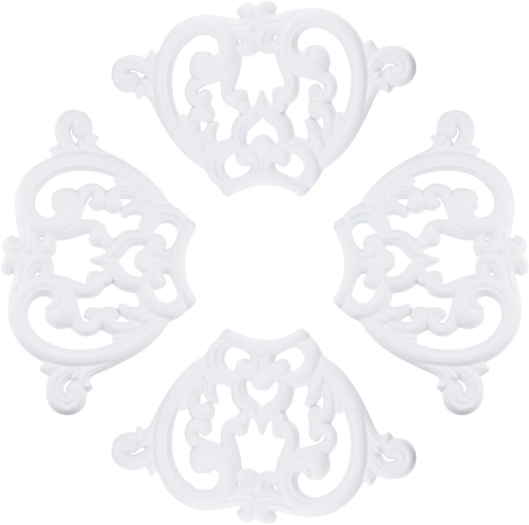 INCREWAY 1PCS PU Ceiling Medallion Decorative Ceiling Fan Medallion White Round Home Lighting Living Room Aisle Ceiling Chandelier Base for Light Fixtures Chandeliers