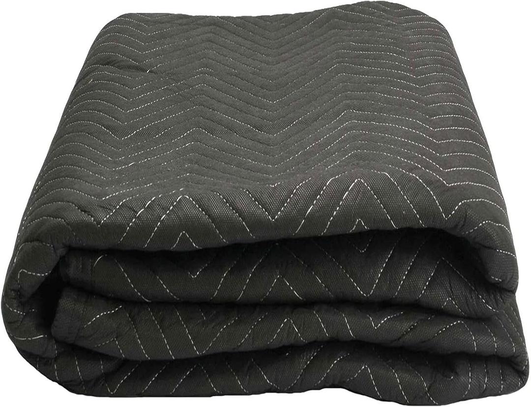 US Cargo Control Moving Blankets 72"x80" MBDELUXE65 Econo Deluxe, (65 lb/doz Weight), Professional Quilted Large Moving Blankets, Furniture Packing Pads for Shipping, Cargo Blanket, Black