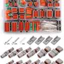 215 PCS Deutsch Connector Kit, 2 3 4 6 8 12 Pin Waterproof DT Series Connector Assortment,IP68 Waterproof Automotive Electrical Connectors & Size 16 Stamped Contacts for Car Truck Marine Wiring