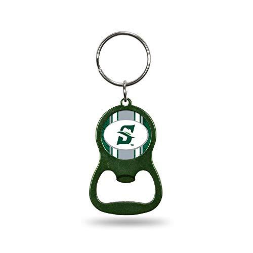 Rico Industries NCAA Stetson Hatters Green Metal Keychain - Beverage Bottle Opener With Key Ring - Pocket Size Pack of 2