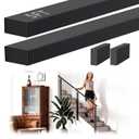 5FT Stainless Steel T304 Handrail Black with POM Connector, 2 Pack Rectangular Cable Railing Handrail Flat Deck Top Rail with SS304 End Caps for Indoor Outdoor Deck Stair Cable Railing System (36")