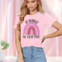 Breast Cancer Shirts for Women: in October We Wear Pink Tshirt Breast Cancer Awareness Tees Rainbow Ribbon Tops (Pink, M)