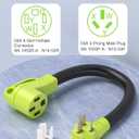 NEMA 10-50 to 14-50R EV Charger Plug Adapter Only for Tesla & EVs, STW 3/C Heavy-Duty Cable with Grip Handle, 4 Prong to 3 Prong, 6AWG 50A, 1.6FT, 125/250V