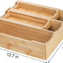 Okllen Bamboo Kitchen Drawer Organizer, Stackable 2-Tier Utensil Drawer Organizer Tray, Silverware Organizer Flatware Storage for Kitchen Cabinet, Pantry, Drawer, 5 Divided Compartments