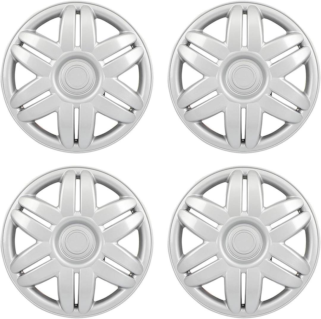 ECCPP Silver 13" Wheel Cover Corrosion-Free & Sturdy 4PCS OEM Replacement Full Heat & Impact Resistant Grade