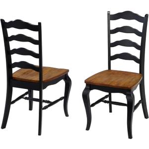 Homestyles French Countryside Black Dining Chairs, Set of 2, unspecified