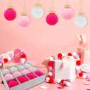 12 Pieces Velvet Valentines Day Hanging Balls Ornaments - Pink & Red Balls for Home Decor