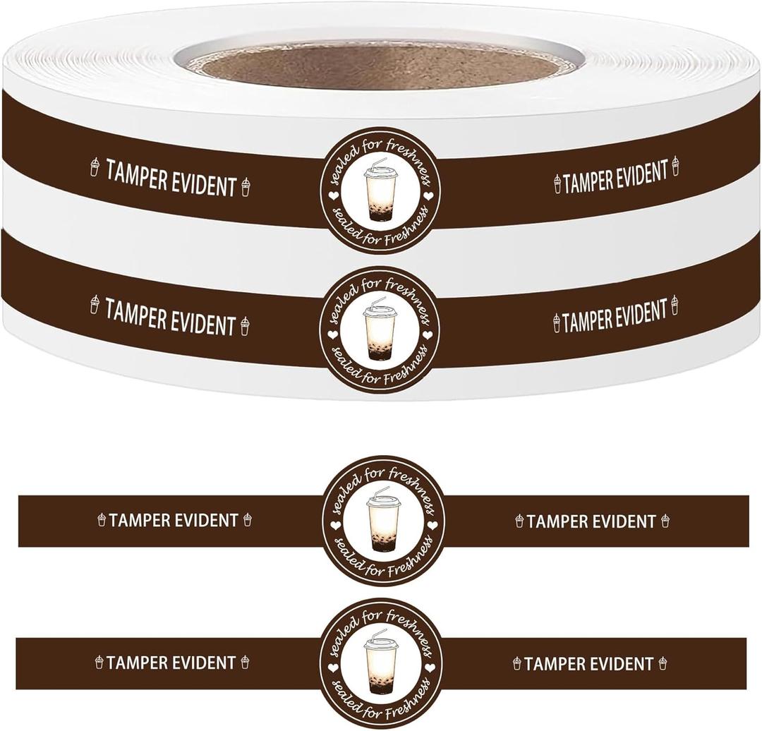 500Pcs Safe Secure Tamper Evident Seals Stickers for Drink Lids 1 x 9 Inch-Tamper Proof Stickers Food Delivery Sticker Sealed for Freshness Labels Drink Food Seals