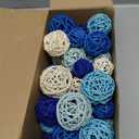 Patelai 72 Pcs Wicker Rattan Balls Decorative Balls for Vase Centerpiece Bowls Orbs Filler for Spring Summer Craft Home Decor, 4 Sizes(Sky Blue, White, Blue, Light Blue, Dark Blue)