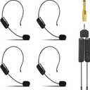Wireless Microphone System for 4 People,2.4G Wireless Headset Mics and Handheld Mics 2 in 1, Ideal for Speakers, Voice Amplifier, PA System, Teacher, Tour Guides, Fitness Instructor