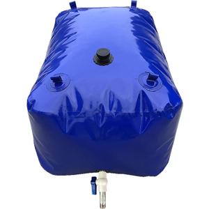 Portable 100 Gallon Water Tank Collapsible Storage Container Bag Bladder Bob 400L with Valve for Camping RV Drought-Resistant Fire-Fighting Agricultural Outdoor Construction Watering