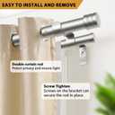 TONIAL1 Inch Double Curtain Rods 36 to 72 Inch (3 to 6 ft), Heavy Duty Decorative Drapery Rod for Windows 24 to 68 Inch (6 to 5.7 ft) with Classic Cap Finial, Antique Silver