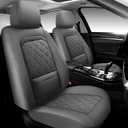 Car Seat Covers Full Set,Luxury Leather Seat Covers for Cars,Universal Waterproof Interior Seat Covers, Automotive Car Seat Cover for Most Vehicles,Truck,SUV Grey