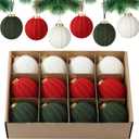 12 Pack Crochet Christmas Ball Ornaments Christmas Knitted Tree decorr - Earthy Tones & Festive Colors for Xmas Tree Decorating (Vintage Christmas Set, 2.36inch)