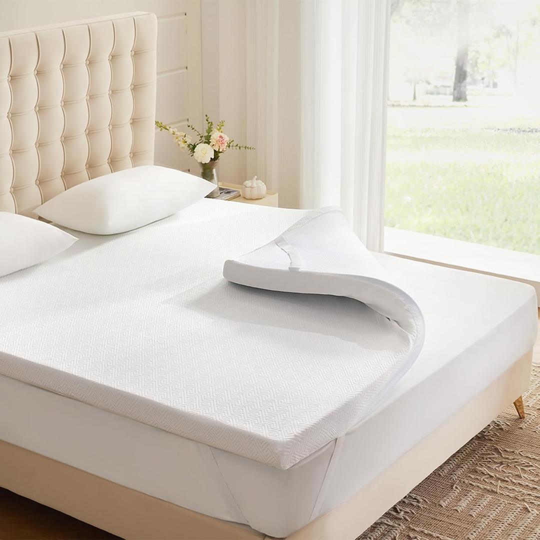 2 Inch Memory Foam Mattress Topper King, Memory Foam Pad with Removable & Washable Cover, Bed Topper for Back Pain, Non-Slip Ventilated Design 9006-king-2-v2