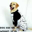 Dogs Cotton Pajamas with White Dinosaur Pattern Onesie Jumpsuit for Large Dog Full Coverage Sleeper Pets Shirts pjs(3XL，White)