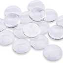 20PCS Transparent Glass Cabochons, Clear Glass Dome Tile Cabochon Half Round Flat Clear 1.57 Inch Non-calibrated Round for Photo Pendant Making DIY Decor Souvenir Gift