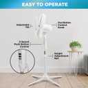 EZ-Chill 16 Oscillating Pedestal Fan, 3-speed Options, 90-Degree Oscillating Head, Adjustable Height and Tilt, Powerful Air Flow, White, MTSP15-16AZ