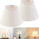 GO&SO 2Pc Beige Lamp Shade, 5.5'' Top x 10'' Bottom x 7.2'' Height, Small Barrel Lampshade for Table Lamp & Floor Light, Handcrafted Natural Linen, Spider Fitting