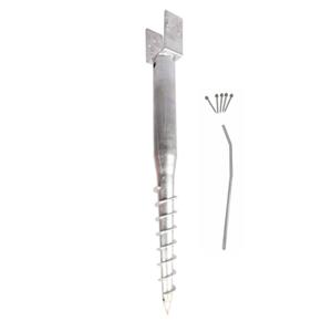 American Ground Screw U-Model - Easy-Install No-Dig Ground Anchor for Standard 4x4 Posts (Actual 3.5"x3.5") - Durable 27" Screw-in Stake for Mounting Wooden Posts