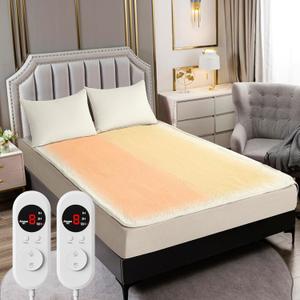 Heated Mattress Pad Queen Size Electric Bed Pad with Dual Zone Control, Heated Mattress Cover, Thick Underblanket Sheet, Bed Warmer (07 Cream, 60" x 80")