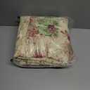 Cozy Line Home Fashions Creamy Vintage Rose Floral Printed Reversible 100% Cotton Quilted Throw Blanket 60" x 50" Machine Washable and Dryable(Vintage Floral)